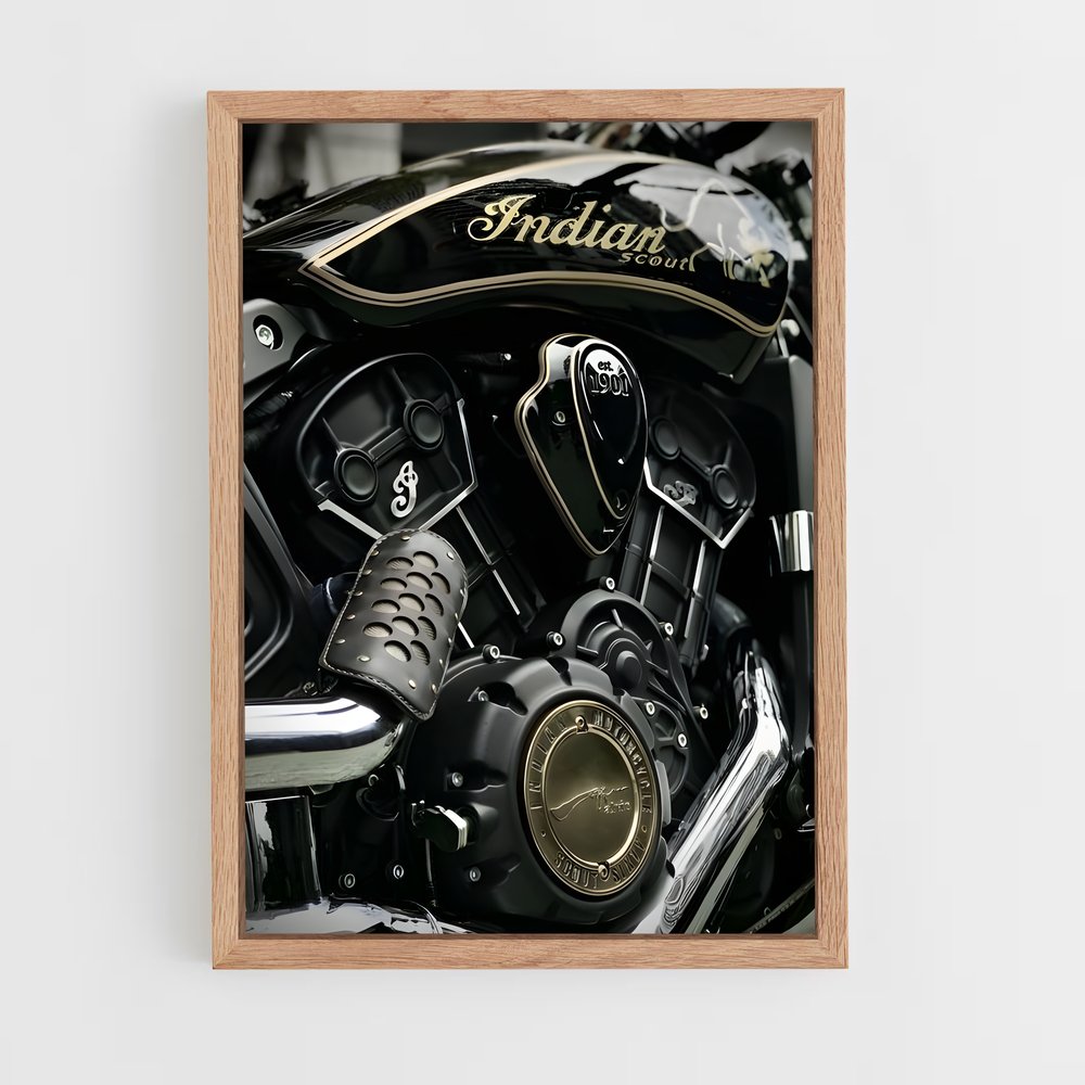 Poster Moteur d'Or – affiche Indian Motorcycle (vue 4)